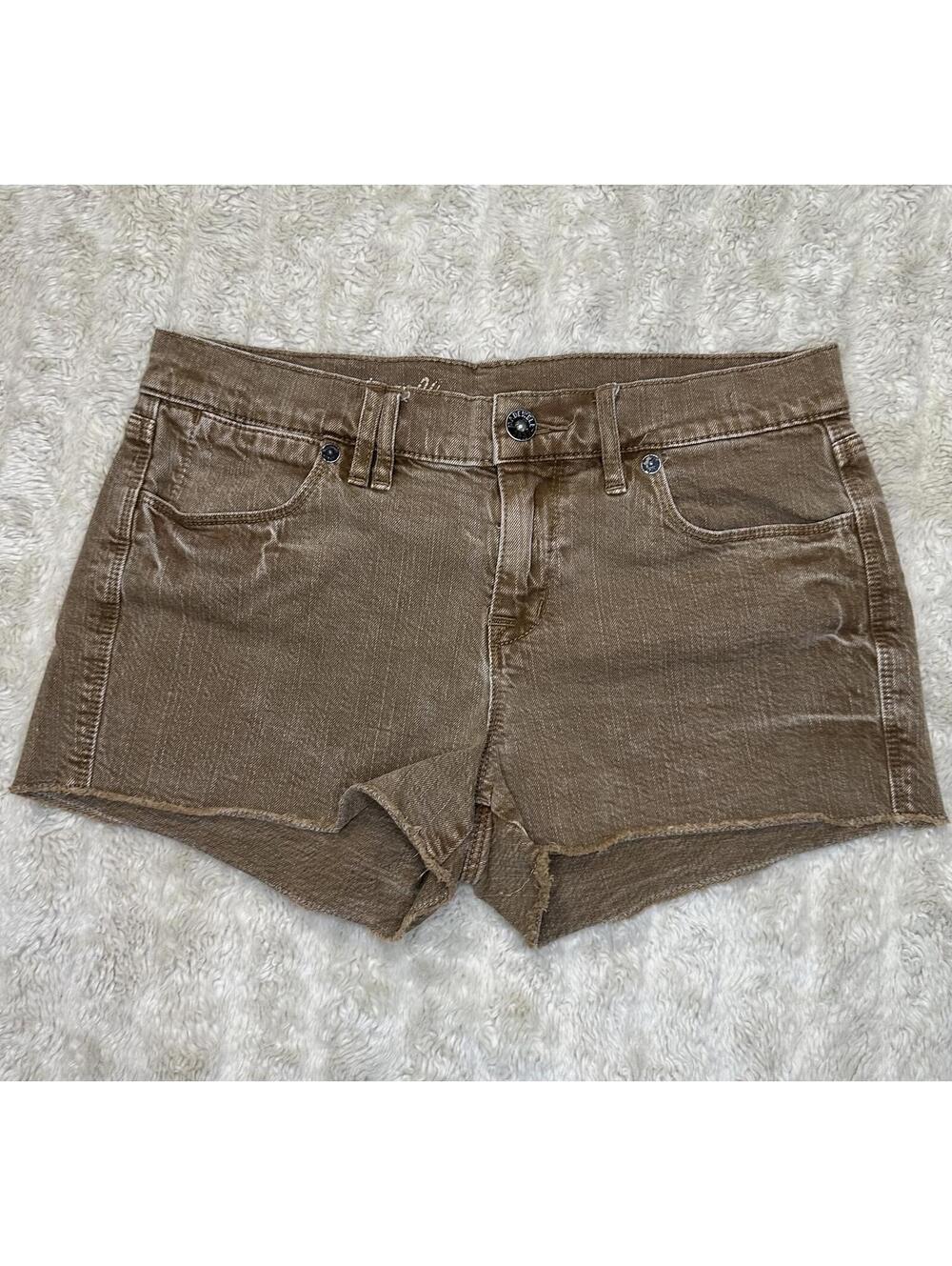 Madewell Women's micro denim shorts Size 26 brown cutoff Y2K coastal cowgirl